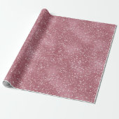Romantisch Stof Roze Glans Witte Glitter Patroon Cadeaupapier (Uitgerold)