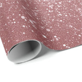Romantisch Stof Roze Glitter Wit Glitter Patroon Cadeaupapier (Rol Hoek)
