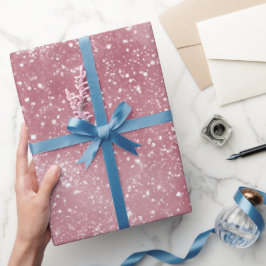 Romantisch Stof Roze Glitter Wit Patroon Cadeaupapier