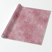 Romantisch Stof Roze Glitter Wit Patroon Cadeaupapier (Uitgerold)