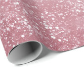 Romantisch Stof Roze Glitter Wit Patroon Cadeaupapier (Rol Hoek)