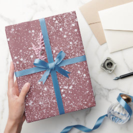 Romantisch Stof Roze Glitter Wit Patroon Cadeaupapier