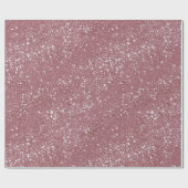 Romantisch Stof Roze Glitter Wit Patroon Cadeaupapier (Vlak)