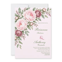 Romantisch Stof Roze Roze Pioen Botanische Trouw