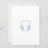 Romantisch Stofblauw Lijn Kunst Bloem Bruiloft Save The Date (Achterkant)