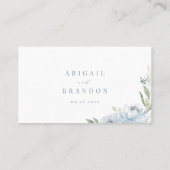 Romantisch stoffig blauw bloemen Website Insert Ka Plaatskaartje (Achterkant)