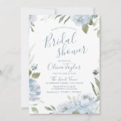 Romantisch stoffig blauw bloemig Vrijgezellenfeest Kaart (Voorkant)