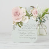 Romantisch stoffig Roos Salie Succulenten Bloemenb Kaart (Staand voorkant)