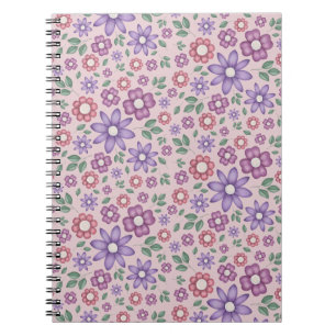 romantisch stoffig roze pastel bloempatroon notitieboek
