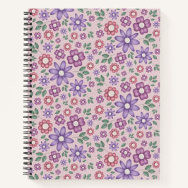 romantisch stoffig roze pastel bloempatroon notitieboek