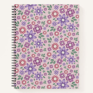 romantisch stoffig roze pastel bloempatroon notitieboek