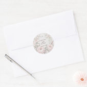 Romantisch Stoffig Roze Vervaagd Bloemen Roos Ronde Sticker (Envelop)