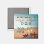 romantisch strand bruiloft bewaar de datum magnete magneet (Voorkant / Achterkant)