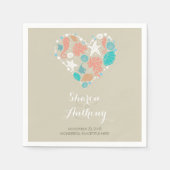 Romantisch Strand Hart Trouwpapier Servetten (Voorkant)