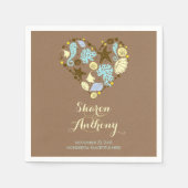 Romantisch Strand Hart Trouwpapier Servetten (Voorkant)