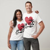 Romantisch strand, lief paar, samen voor altijd t-shirt (Unisex)