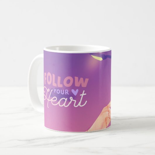 Romantisch Sunset Notitieboek: Heartstrings of Des Koffiemok (Voorkant links)