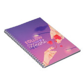 Romantisch Sunset Notitieboek: Heartstrings of Des Notitieboek (Rechterzijde)