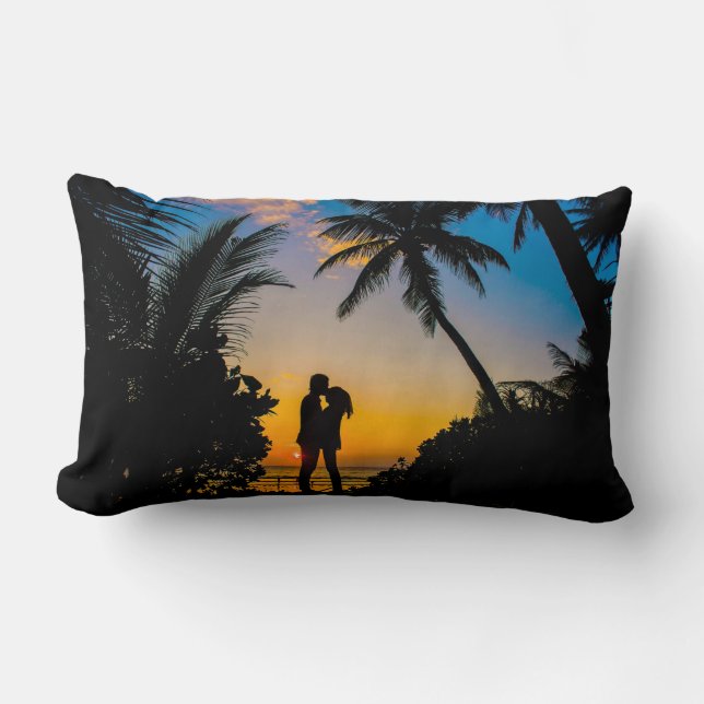 Romantisch Sunset Silhouette Lumbar Pillow Design Kussen (Voorkant)
