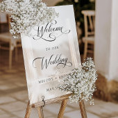 Romantisch Swirly Script Huwelijk Welkom Frosted Acryl Bord