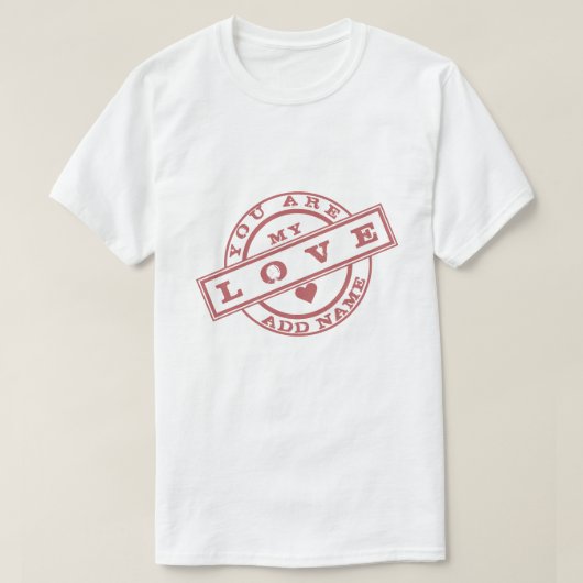 Romantisch T-shirt met gepersonaliseerde naam (Design voorkant)