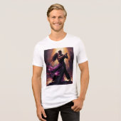 Romantisch Tango Koppel Elegant Dansontwerp Tri-Blend Shirt (Voorkant volledig)
