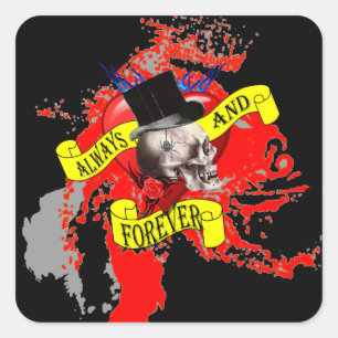 Romantisch Tattoo Vierkante Sticker