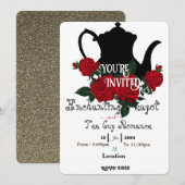 Romantisch theefeest kaart (Voorkant / Achterkant)