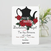 Romantisch theefeest kaart (Staand voorkant)