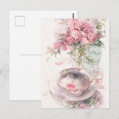 Romantisch theekaartje briefkaart (Voorkant / Achterkant)