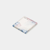 Romantisch Trendy Blauw & Rode Harten 3" x 3" Post-it® Notes (Schuin)