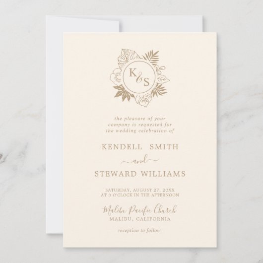 Romantisch Tropisch groen Bruiloft Save the Date Kaart (Voorkant)