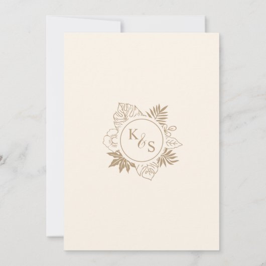 Romantisch Tropisch groen Bruiloft Save the Date Kaart (Achterkant)