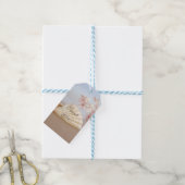 Romantisch Tropisch Strand Schelp, Plumeria Cadeaulabel (Met Touw)