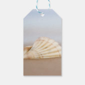 Romantisch Tropisch Strand Schelp, Plumeria Cadeaulabel (Achterkant)