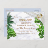 Romantisch Tropisch Verloving Uitnodiging Briefkaart (Voorkant / Achterkant)