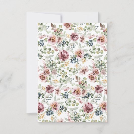 Romantisch trouw bloemendesign save the date kaart (Achterkant)