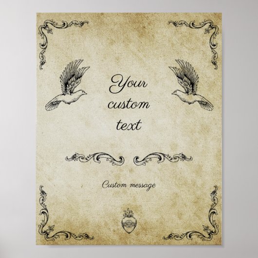 romantisch trouwbord poster (Voorkant)