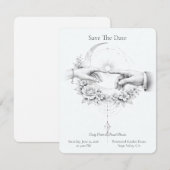 Romantisch Trouwen Handen Minimalistisch Ontwerp Save The Date (Voorkant / Achterkant)