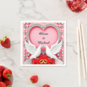 Romantisch Trouwhartframe met Duiven Servet (Insitu)