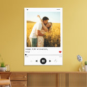 Romantisch trouwjubilea foto lied album canvas afdruk (Insitu (Woonkamer))