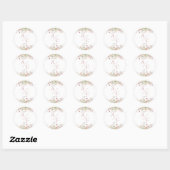Romantisch Trouwmonogram met Wilde Bloemen Ronde Sticker (Vel)