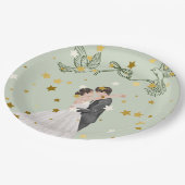 Romantisch Trouwpaar Bord Design | Elegante Bri (Gekanteld)