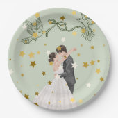 Romantisch Trouwpaar Bord Design | Elegante Bri (Voorkant)