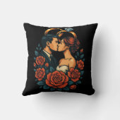 Romantisch Trouwpaar Lange Mouwen T-shirt Kussen (Achterkant)