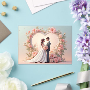 Romantisch Trouwpaar Silhouet Acryl Uitnodigingen