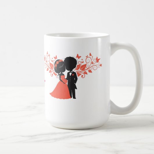 Romantisch Trouwpaar Silhouet Koffiemok (Rechts)