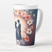 Romantisch Trouwpaar Silhouet Latte Mok (Rechterhoek)