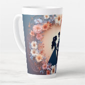 Romantisch Trouwpaar Silhouet Latte Mok (Linkerhoek)