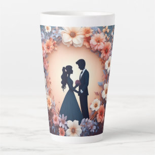 Romantisch Trouwpaar Silhouet Latte Mok